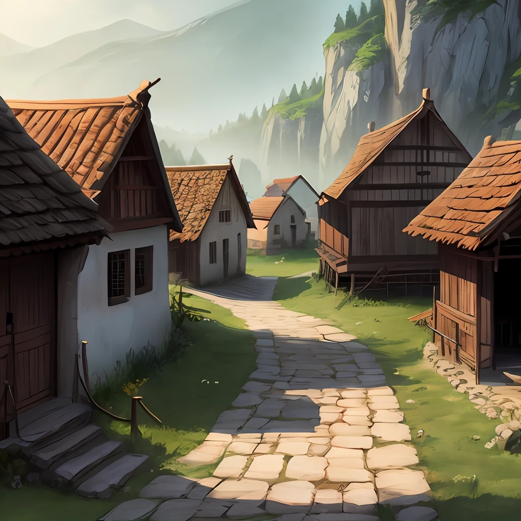 Ancient village ink