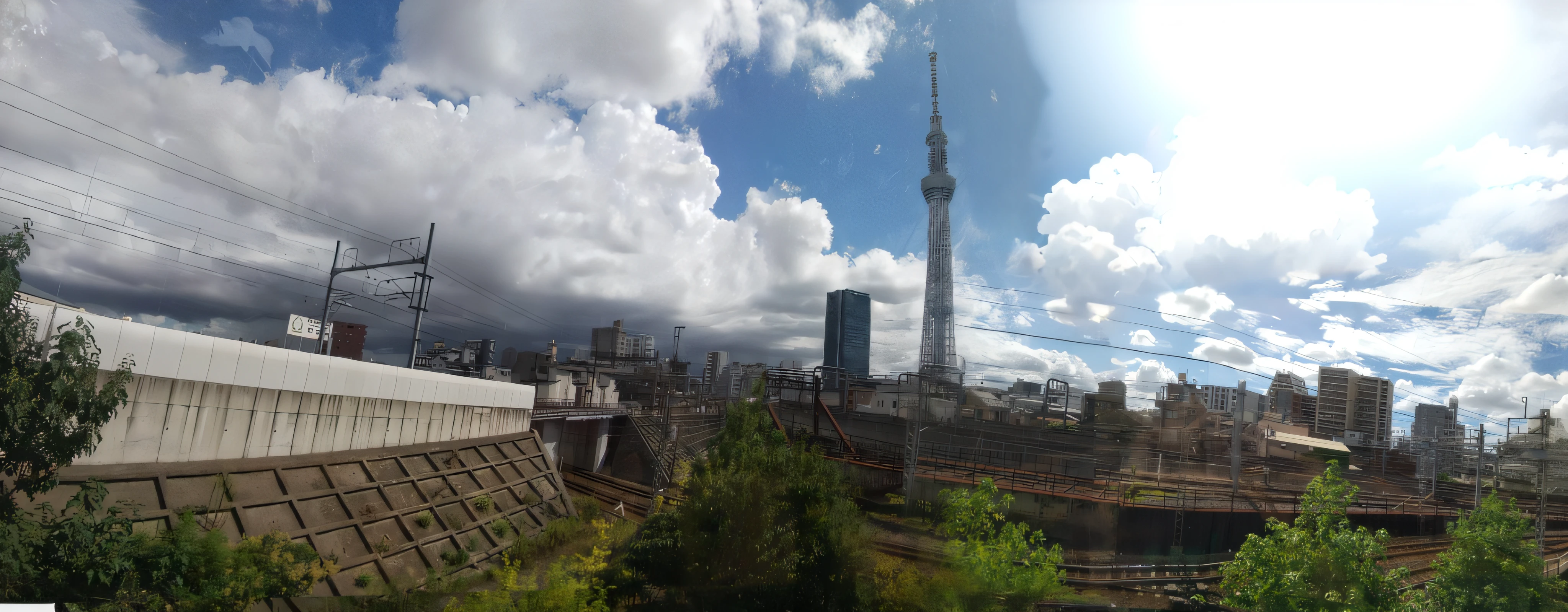 You can see the city from the train window, in Tokyo under, tokyo in the background, sitting in tokyo, japan tokyo skytree, tokio futuristic in background, けもの, surrounding the city, in neo tokyo, TOKYOcty, tokyo futuristic and clean, sakimichan hdri, tokyo japan, Tokyo city in the background
