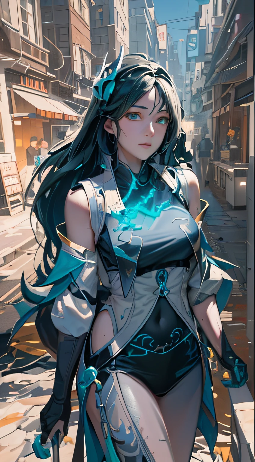 ((Best quality)), ((masterpiece)), (highly detailed:1.3), 3D,Shitu-mecha, beautiful cyberpunk women with her mecha in the ruins of city from a forgoten war, ancient technology,HDR (High Dynamic Range),Ray Tracing,NVIDIA RTX,Super-Resolution,Unreal 5,Subsurface scattering,PBR Texturing,Post-processing,Anisotropic Filtering,Depth-of-field,Maximum clarity and sharpness,Multi-layered textures,Albedo and Specular maps,Surface shading,Accurate simulation of light-material interaction,Perfect proportions,Octane Render,Two-tone lighting,Low ISO,White balance,Rule of thirds,Wide aperature,8K RAW,Efficient Sub-Pixel,sub-pixel convolution,luminescent particles,light scattering,Tyndall effect