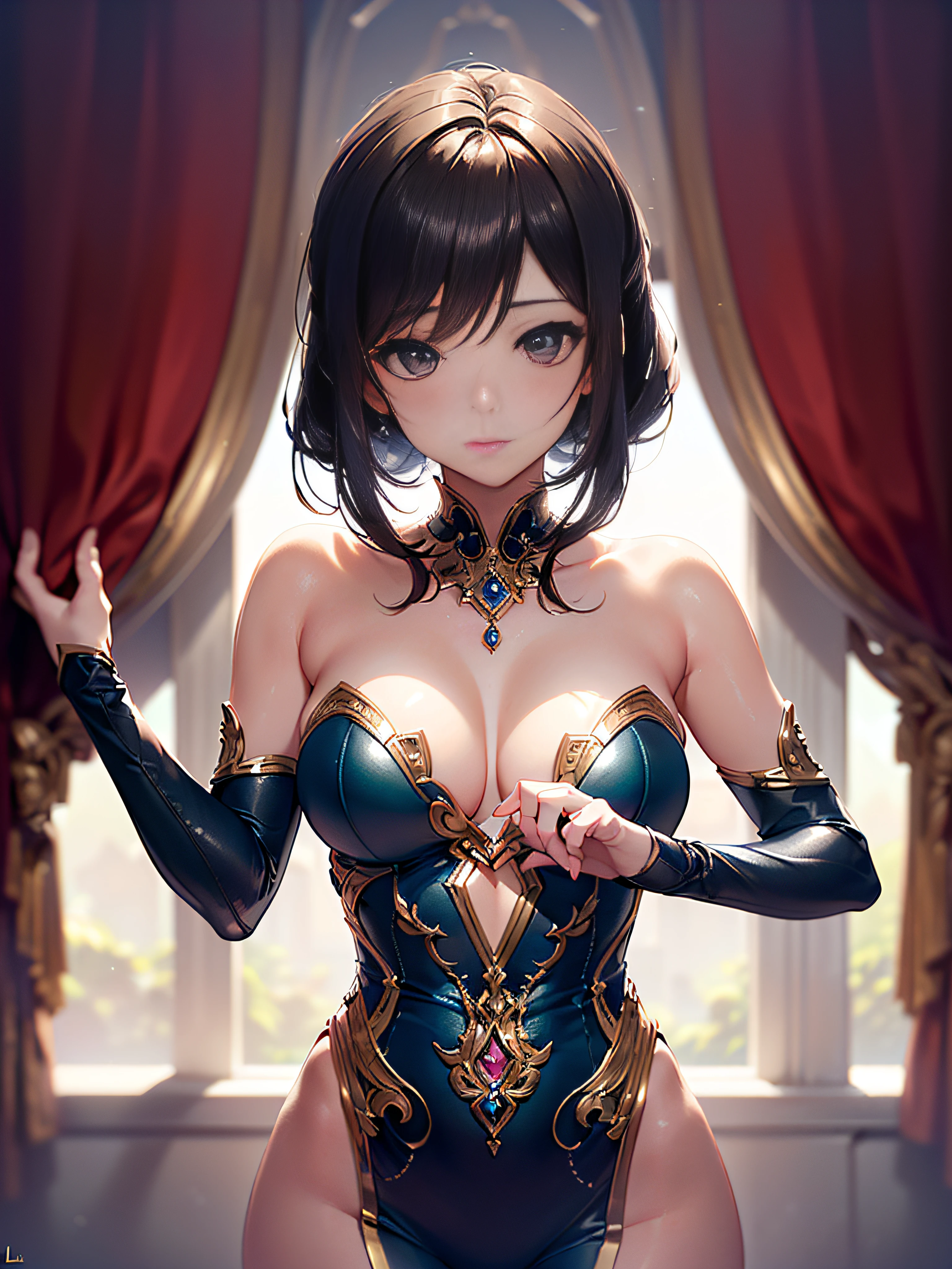 ((Obra maestra+La mejor calidad+High resolution),(dreamy atmosphere+Soft lighting),(1 character),(Mysterious expression+Pose elegante),(cabello suelto+ojos brillantes),(magic costume+Detalles delicados)).