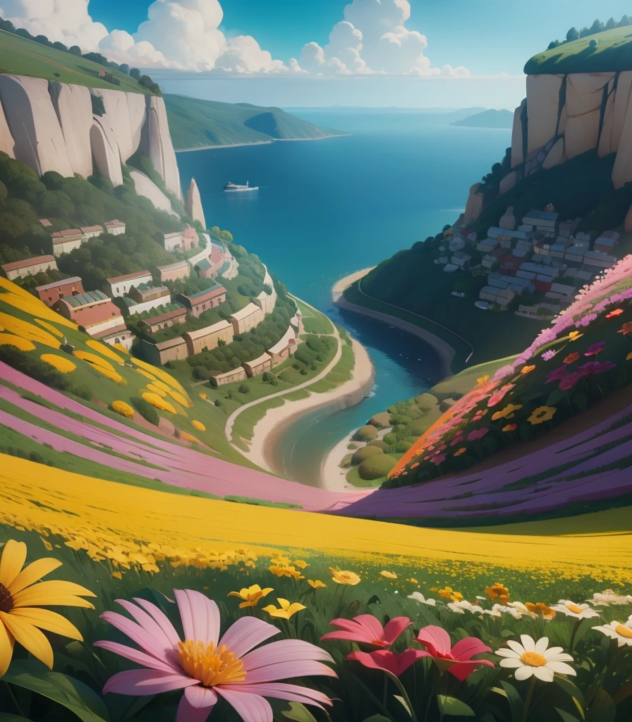 Loira, cartoon, Disney pixar, flores, cerejeira, HD