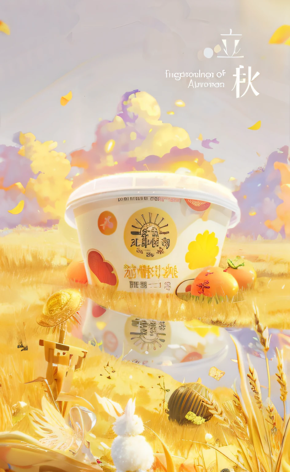 There is a poster，There is a picture of a bowl of yogurt on it, inspired by Luo Ping, inspired by Sun Kehong, inspired by Luo Mu, author：Qu Leilei, inspired by Ding Yunpeng, author：Xia Gui, by Yang J, food advertisement, Inspired by Tang Yifen, Inspired by Xiao Yuncong, Inspired by Bian Shoumin, author：Wang Yi