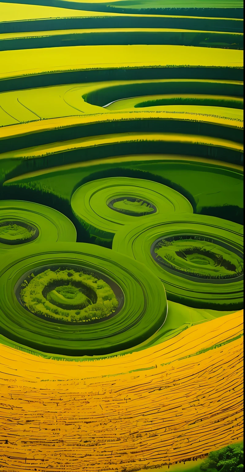 Golden rice paddies,clear lakes,terraced,path,the trees