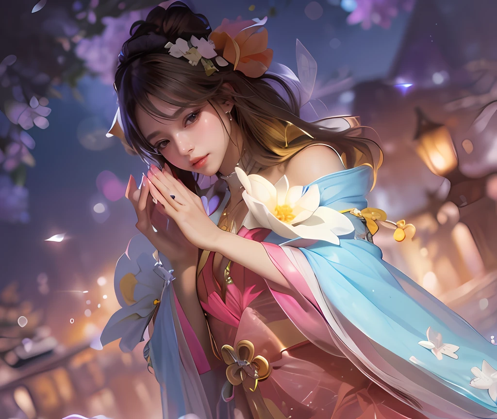 (8k, RAW photo, photorealistic:1.25) ,( lipgloss, eyelashes, gloss-face, glossy skin, best quality, ultra highres, depth of field, chromatic aberration, caustics, Broad lighting, natural shading,Kpop idol) looking at viewer with a serene and goddess-like happiness,