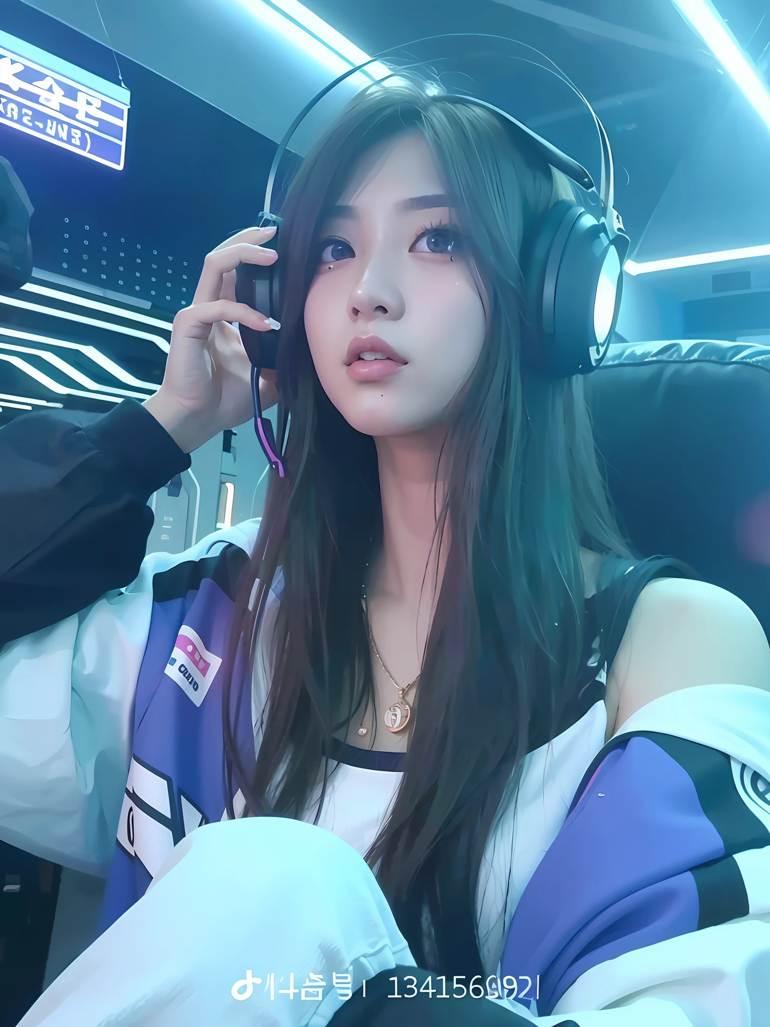 Arapei girl sitting on bus wearing headphones, jaeyeon nam, Shin Jinying, tzuyu from twice, e-sport style, ulzzangs, twitch streamer, kanliu666, roseanne park of blackpink, Shot on Canon EOS R 6, Korean girl, IG model | Art germ, E-Girl, Choi Hyun-hwa
