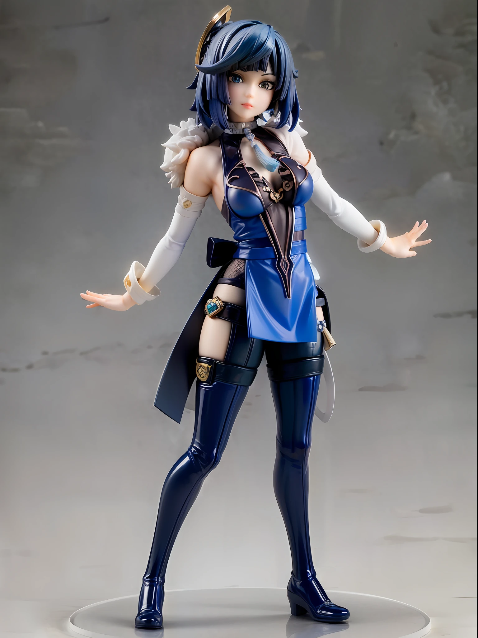 (Blind box toy style:1.3), ((Full body shot:1.4))  (((anatomy correct))),((1girl, solo)),(masterpiece:1.3), ,high quality, (SOLO:1.4), whole body, (((yelan,genshin impact))),  masterpiece, best quality, solo, outdoors, standing, ((circular base:1.5))(Global illumination, Ray traching, hdr, unreal render,reasonable design, high detal, Masterpiece, Best quality, hyper HD, Cinematic lighting)