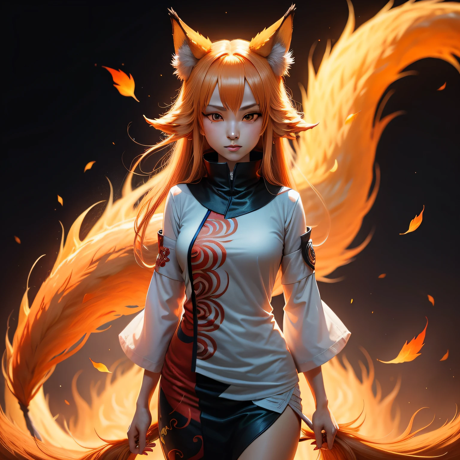 Background emptying,Add the nine-tailed fox to the background