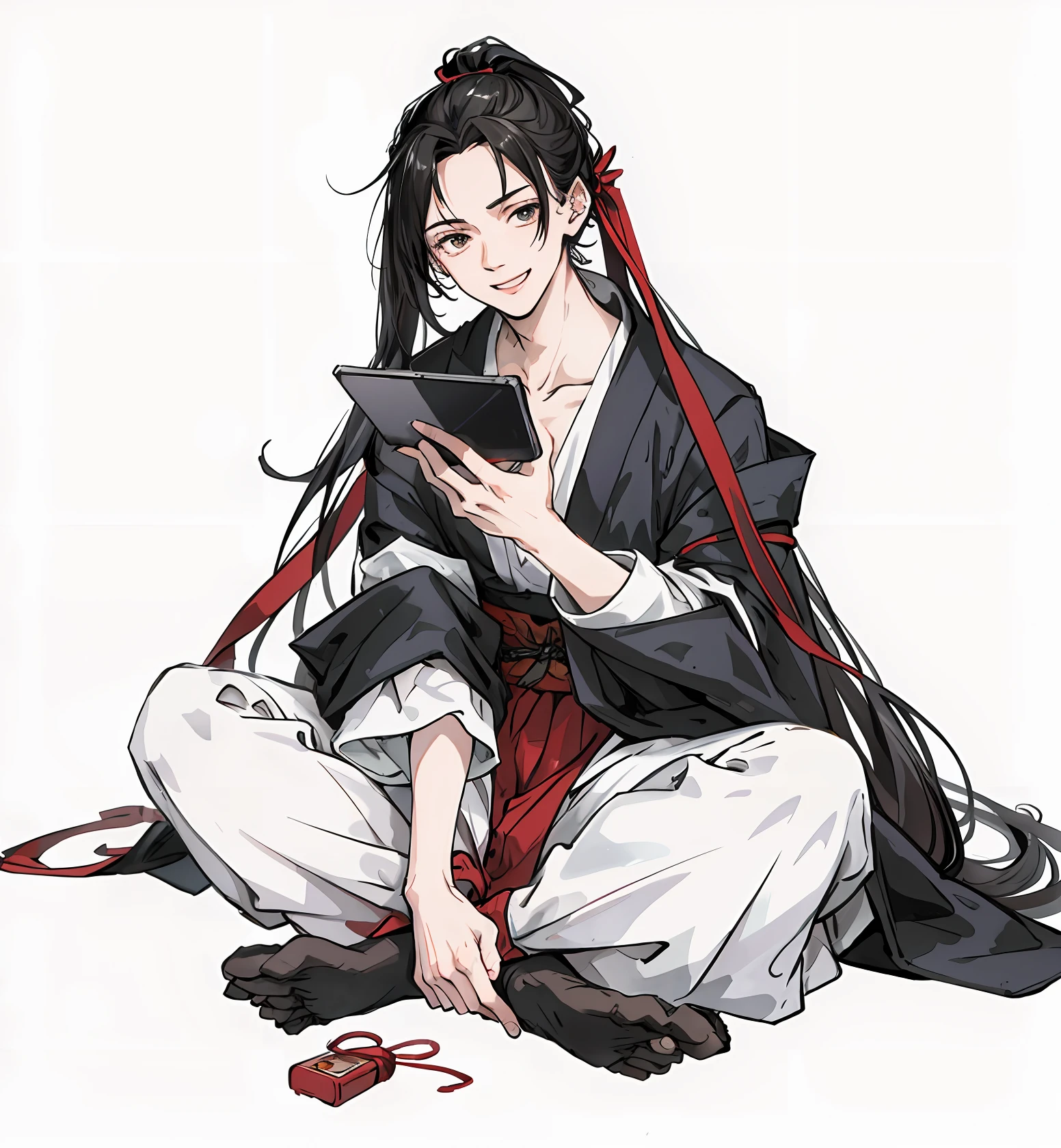 A look of complacency，Laughed happily，Antique Boy，Handsome，