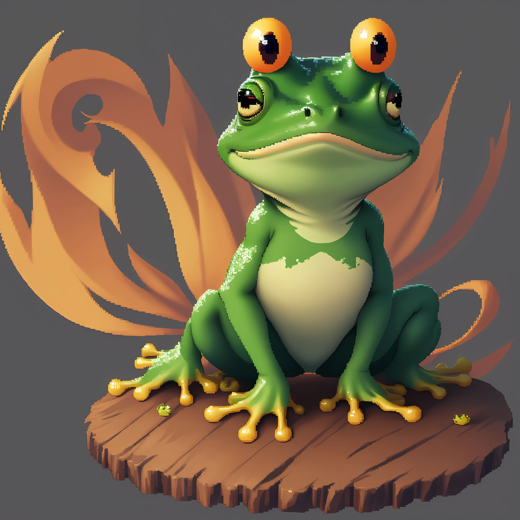 Pixel art　froggy　hightquality　without background