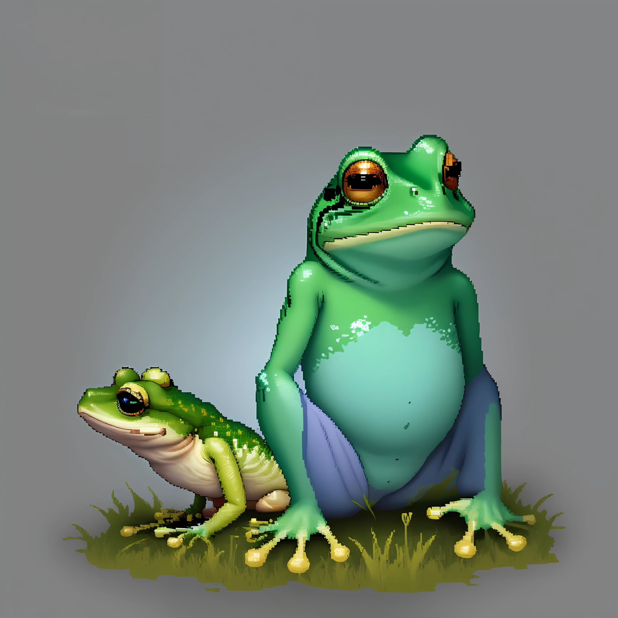 Pixel art froggy hightquality without background