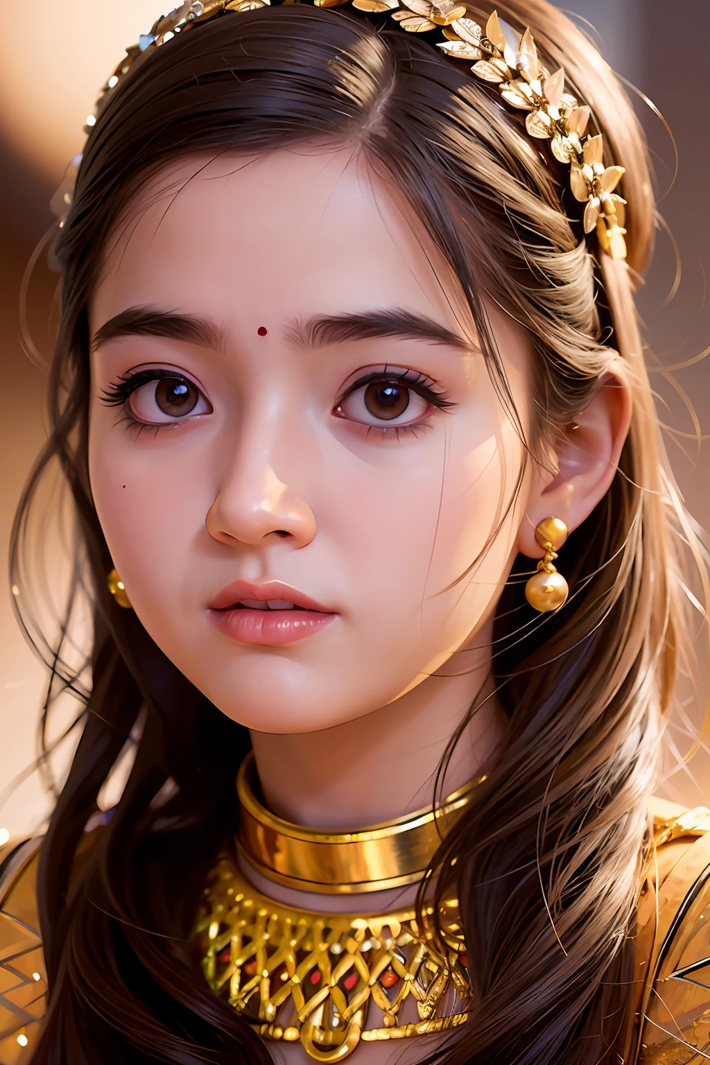 Portrait of cute like Empress from Never Ending Story, cute baby face,digital ilustration By artgerm By cgsociety, amazing lighting, pixar style, bluesky studios, ultra details