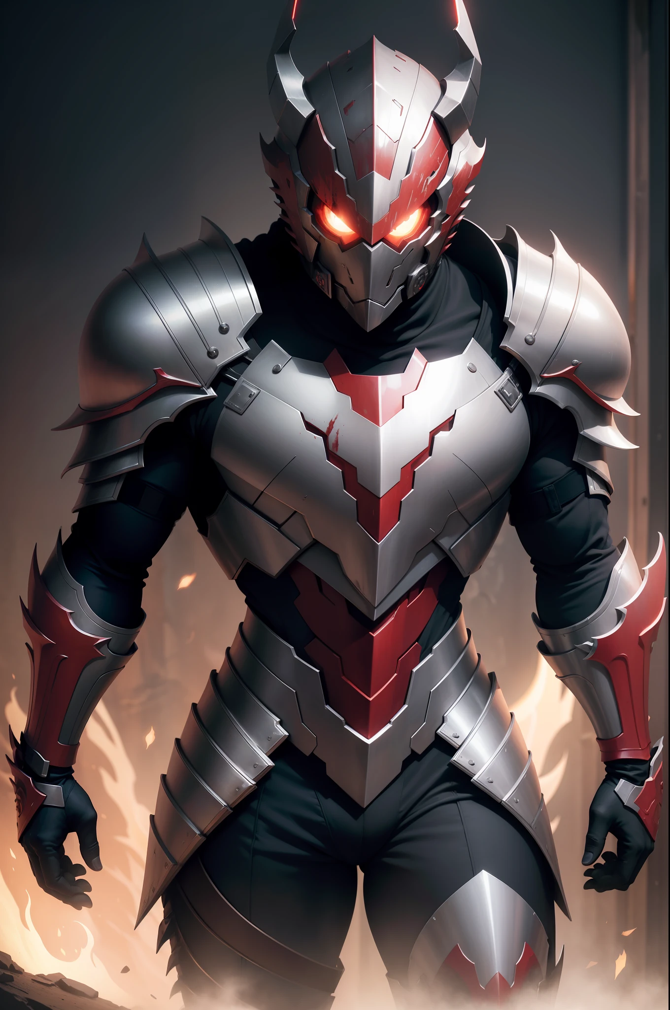 Homem vestindo armadura draconiana, Dragon Slayer, cor da armadura vermelho luminoso, Several beams and auras glowing red around him, Blood Red Aurora Mist Around Full Armor, dragon horn helmet and scale, sinister mist, 4k, 8k, alta qualidade, detalhe altamente profissional, corpo inteiro, alto detalhamento, Filmes FFECT, assustador e realista, fotografia profissional, ultra sharp resolution, altamente detalhado, Textura extrema, Efeito 3D, trend at Art Station, foco nítido, Studio photo, detalhes intrincados, altamente detalhado.