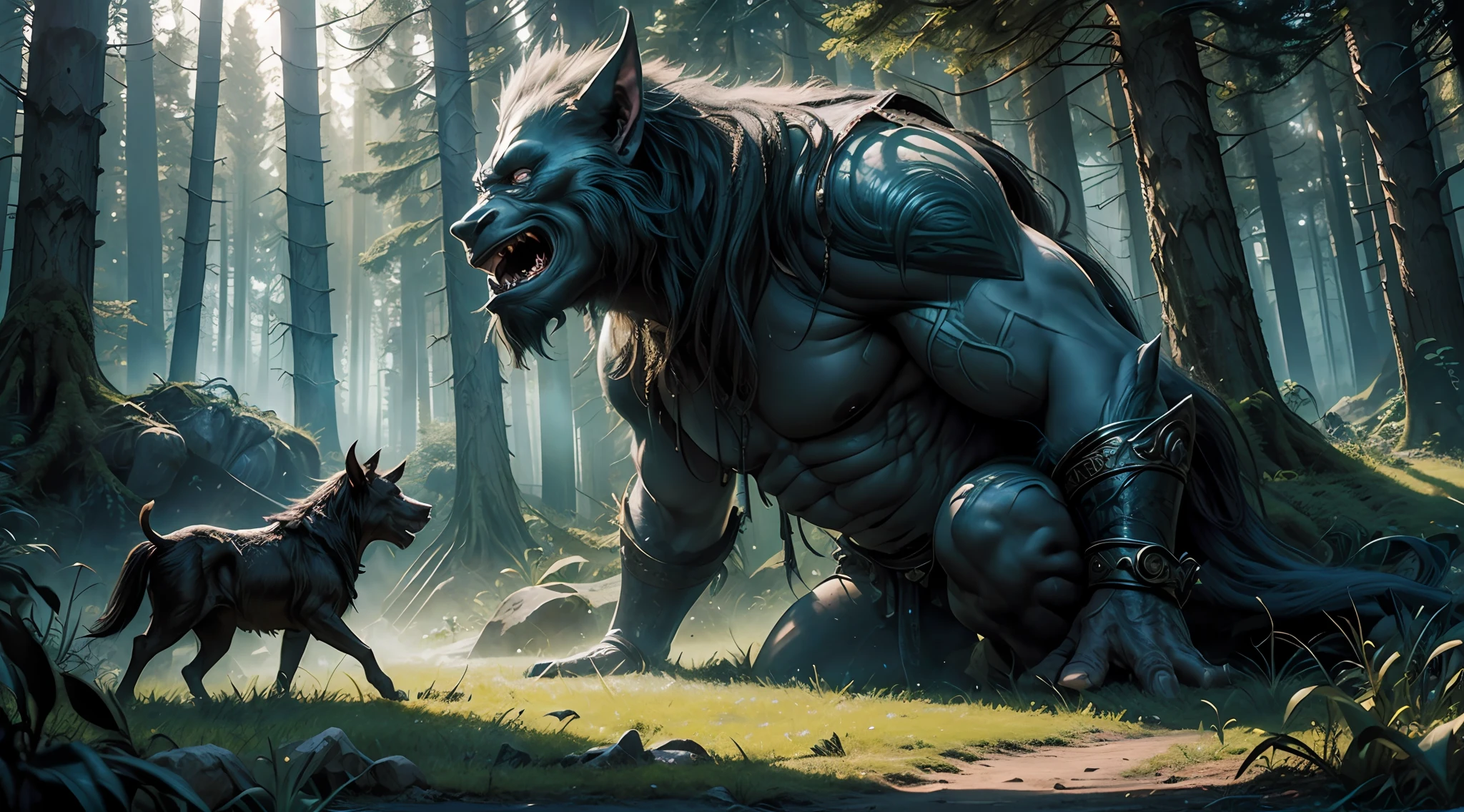 (masterpiece, photorealistic:1.4), In this (fantasy, 3D, photorealistic:1.3) illustration, immerse yourself in the captivating world of a majestic Fantasy black Troll. Created using (Octane Render and Unreal Engine:1.2), the artwork brings the troll to life with (hyper-detailed:1.2) features and textures. The scene is illuminated with (HDR lighting:1.1), enhancing the realism and depth of the troll's appearance. Every wrinkle, scale, and hair is meticulously crafted to achieve a stunning photorealistic effect. The troll's fierce expression and imposing stature exude a sense of power and mystique, inviting viewers into a world of mythical wonders. Step into this enchanting realm, where fantasy becomes indistinguishable from reality, (IMAX quality:1.3), (immersive visuals:1.2), breathtaking landscape, (lush and vibrant forest:1.2), ancient trees, (sunlight filtering through foliage:1.1), (mysterious mist:1.1), (dynamic camera angles:1.2), (intense action:1.1), (slow-motion sequence:1.2) --auto