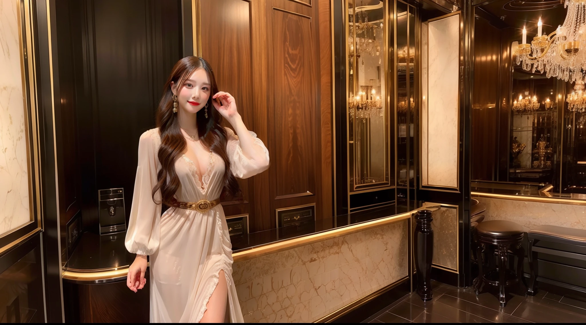 Being in a luxurious atmosphere、Hostess in Western-style dress
