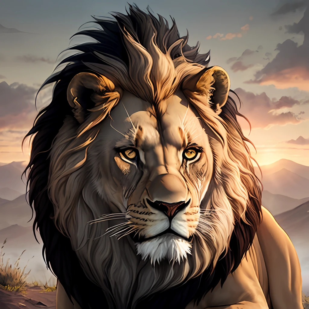 Lion alone
