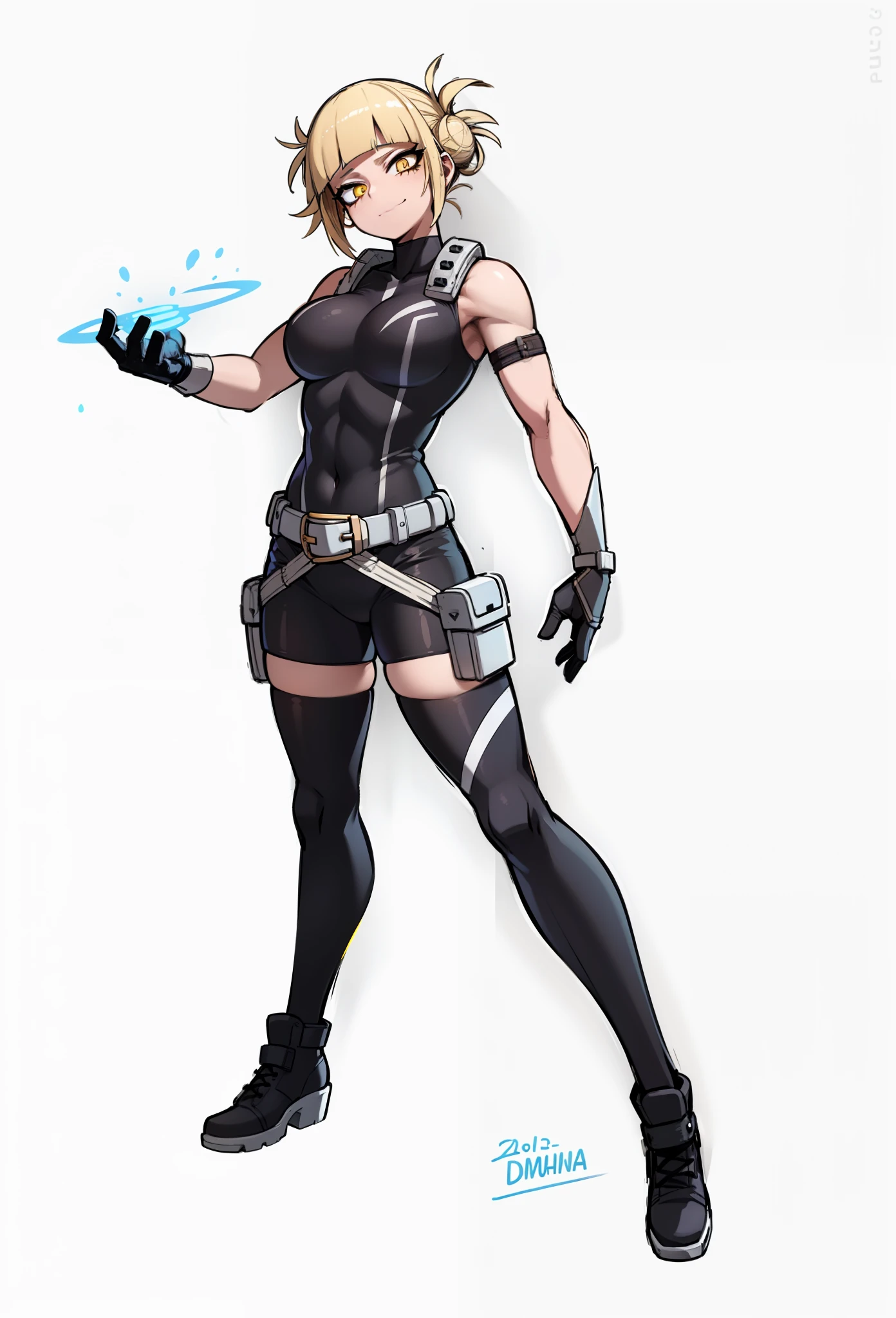 My Hero Academia Style, Wide Hips, Wide Thighs, large breast, Full Body, Masterpiece, Best Quality, 1Girl, Loose Hairstyle, Detailed Face, Himiko Toga, Yellow Eyes, Light From Behind, Super Detailed, Mask, Happy, Outfit Ninja, Bat Girl, Perfect Anatomy, Sitting On, (High Details), A Side Leakage Ninja Costume, Bat Themed Hero Outfit.