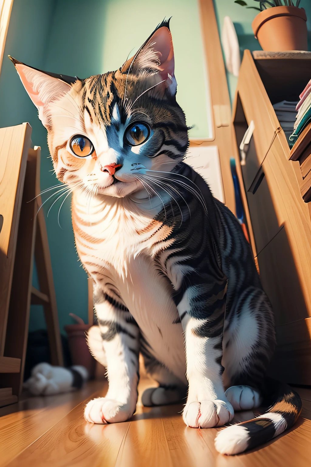 uma pintura fosca de gatos para colorir