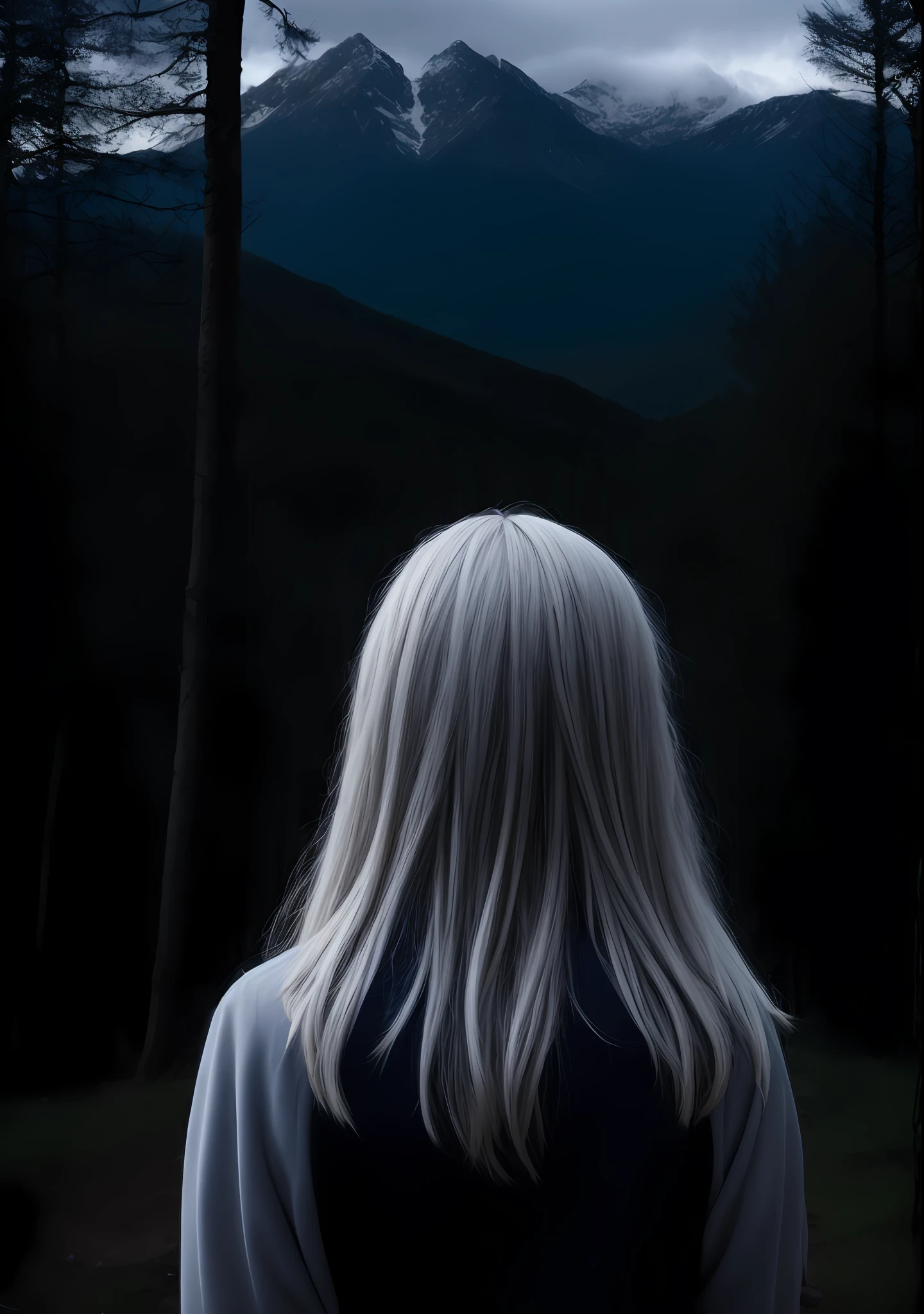 white color hair,s girl,the woods,Life,the elf,adolable,Mountains