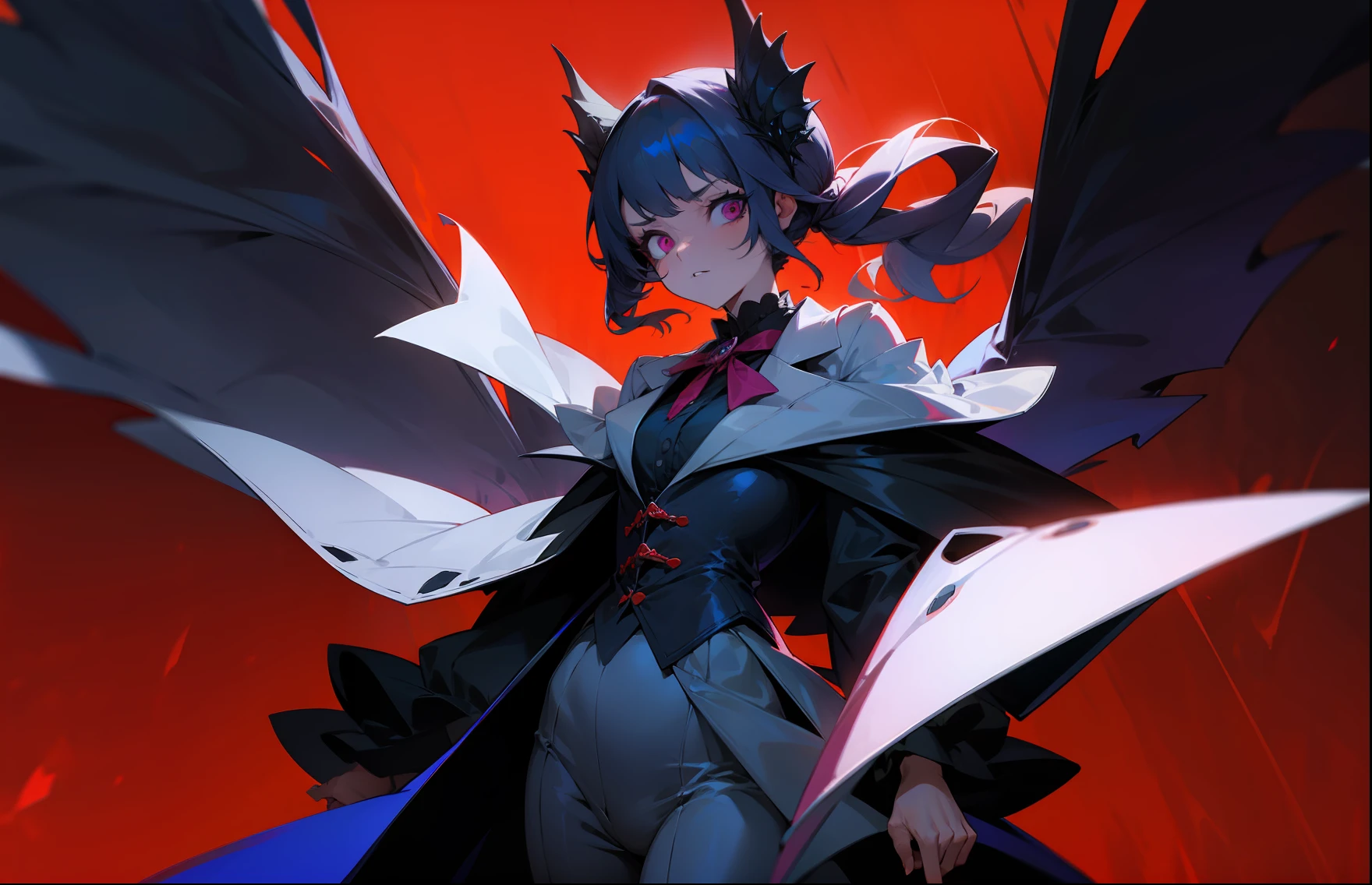 Scary girl wearing fancy clothes