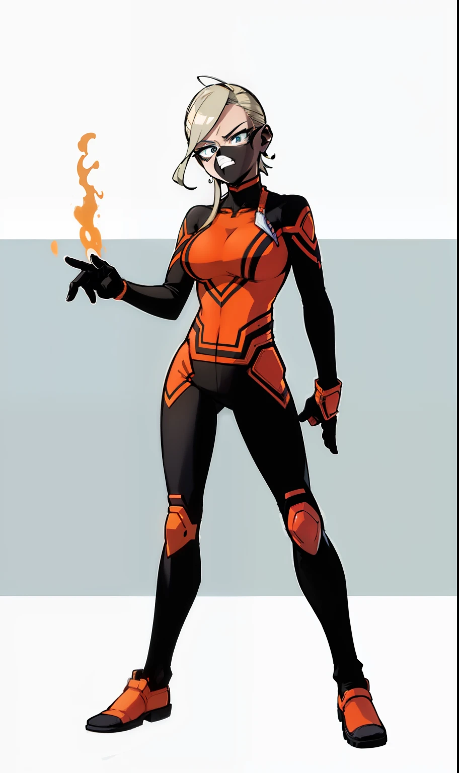My Hero Academic Style, Wide Hips, Wide Thighs, Big Chest, Full Body, Masterpiece, Best Quality, 1Girl, Hero Costume, Full Body Suit, Smug, Perky Look,