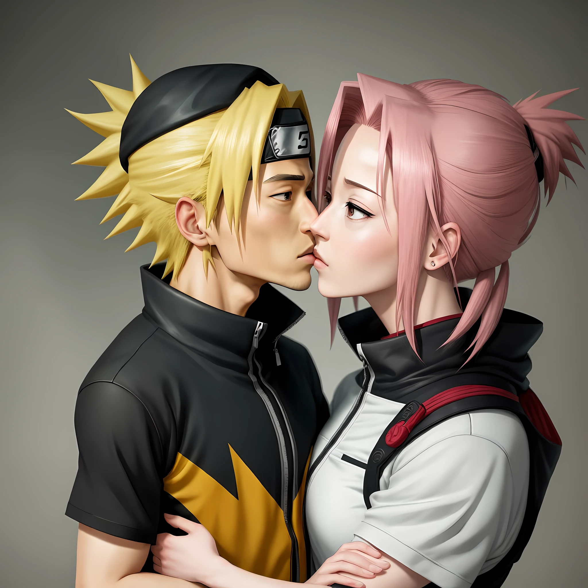 Naruto Uzumaki and Sakura Haruno kiss