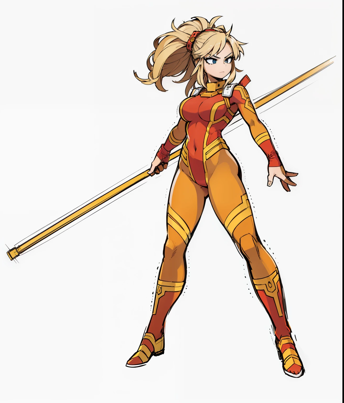 My Hero Academic Style, Wide Hips, Wide Thighs, Big Chest, Full Body, Masterpiece, Best Quality, 1Girl, Hero Costume, Full Body Suit, Smug, Perky Look,