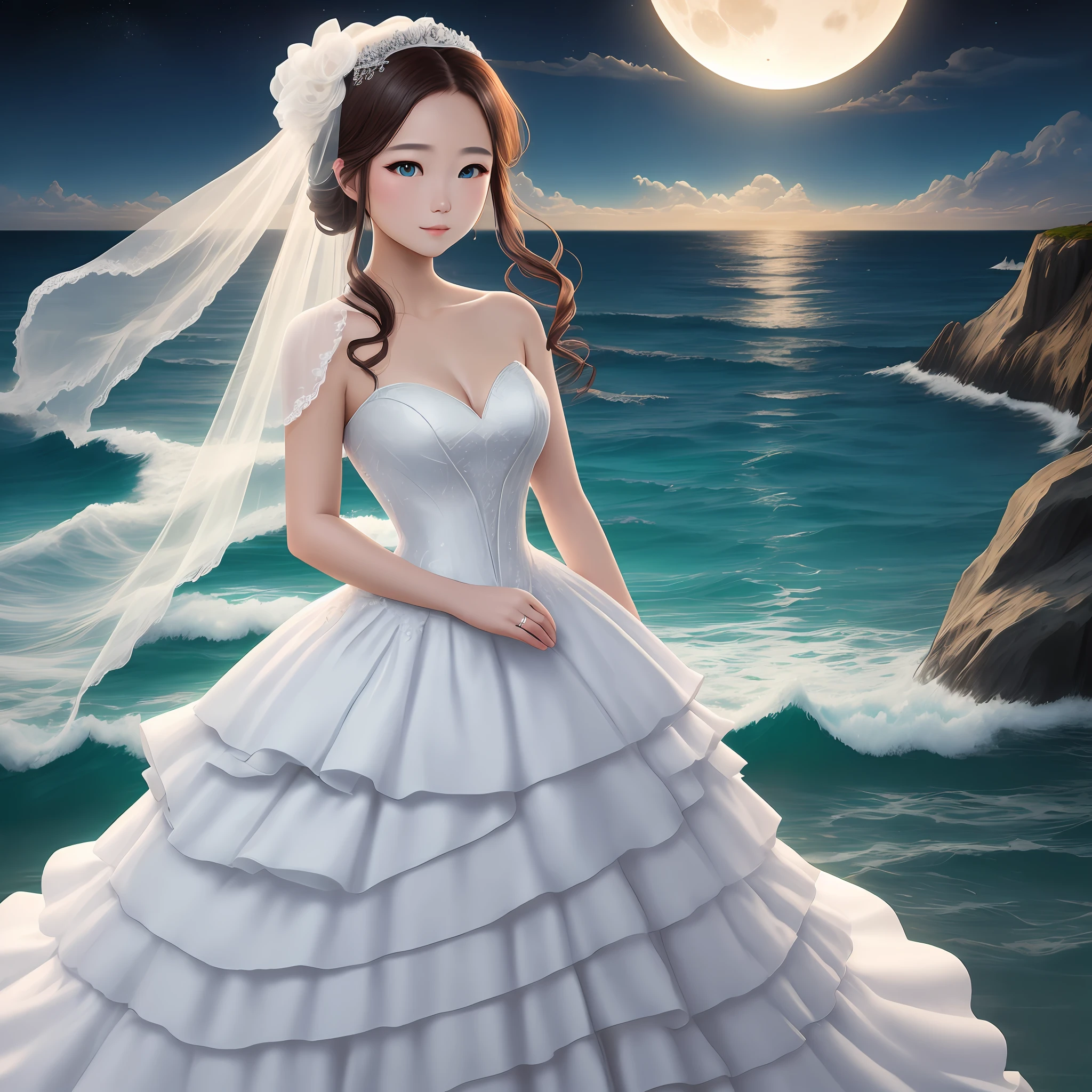 quadratic element,the ocean,wedding gown,themoon