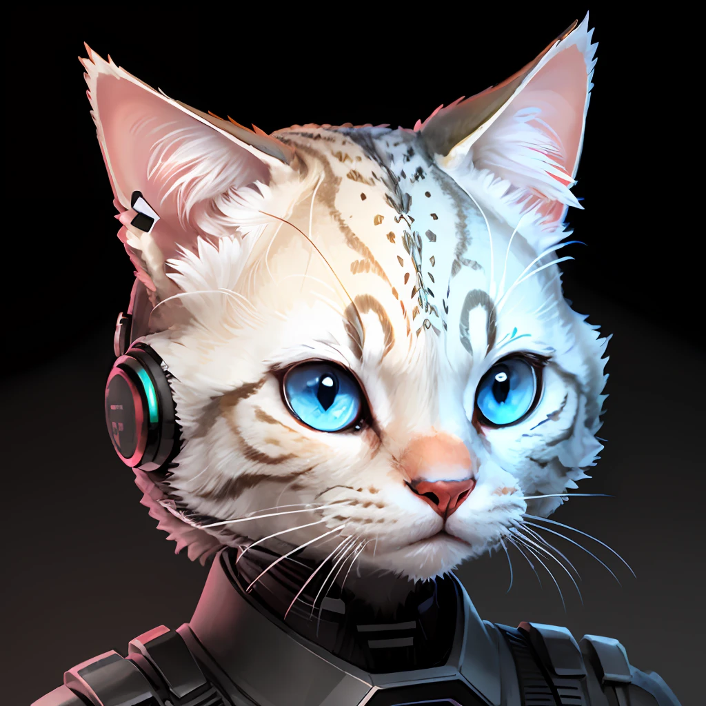 catss，white colors，Technologie，mirai，Machinary，Stupid cute，head portrait