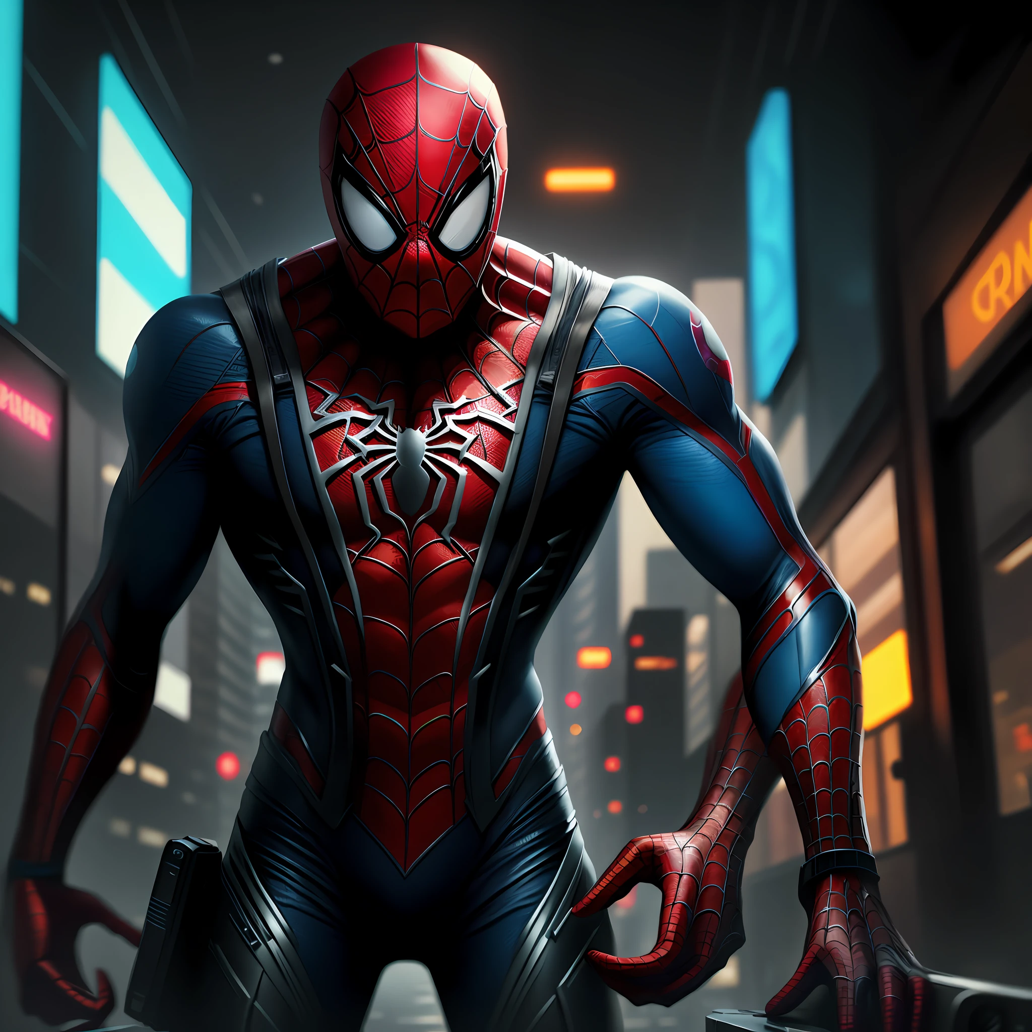 Spider man,Cyberpunk,8k.