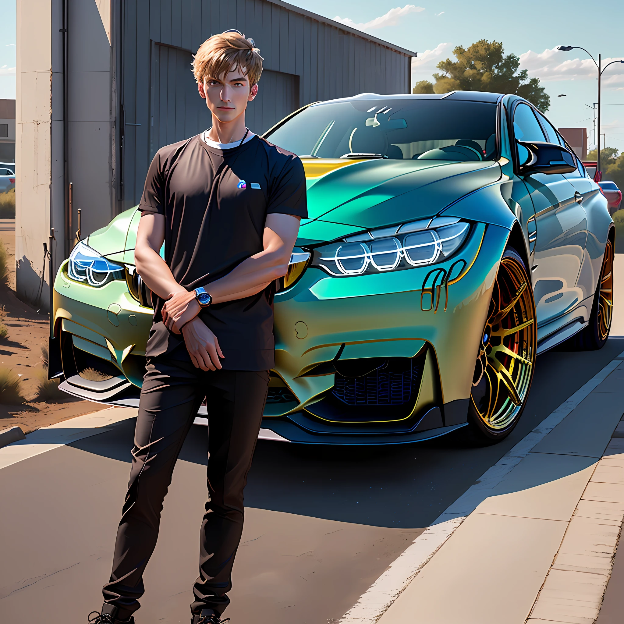 The doctor stands next to the BMW M4
