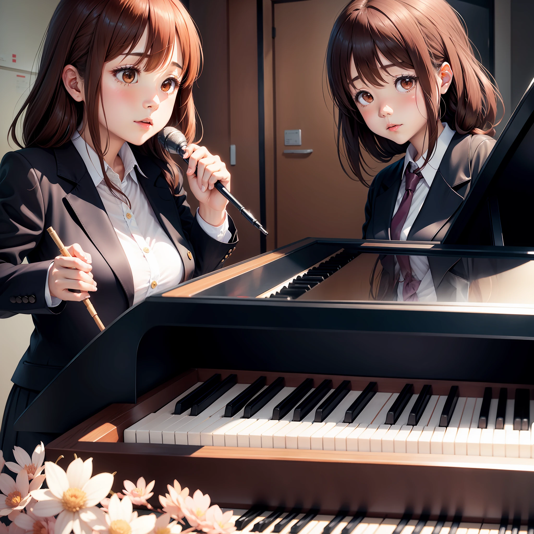 Yui Hirasawa，Mio Akiyama，Ritsu Tainaka，Piano blowing，nakano azusa