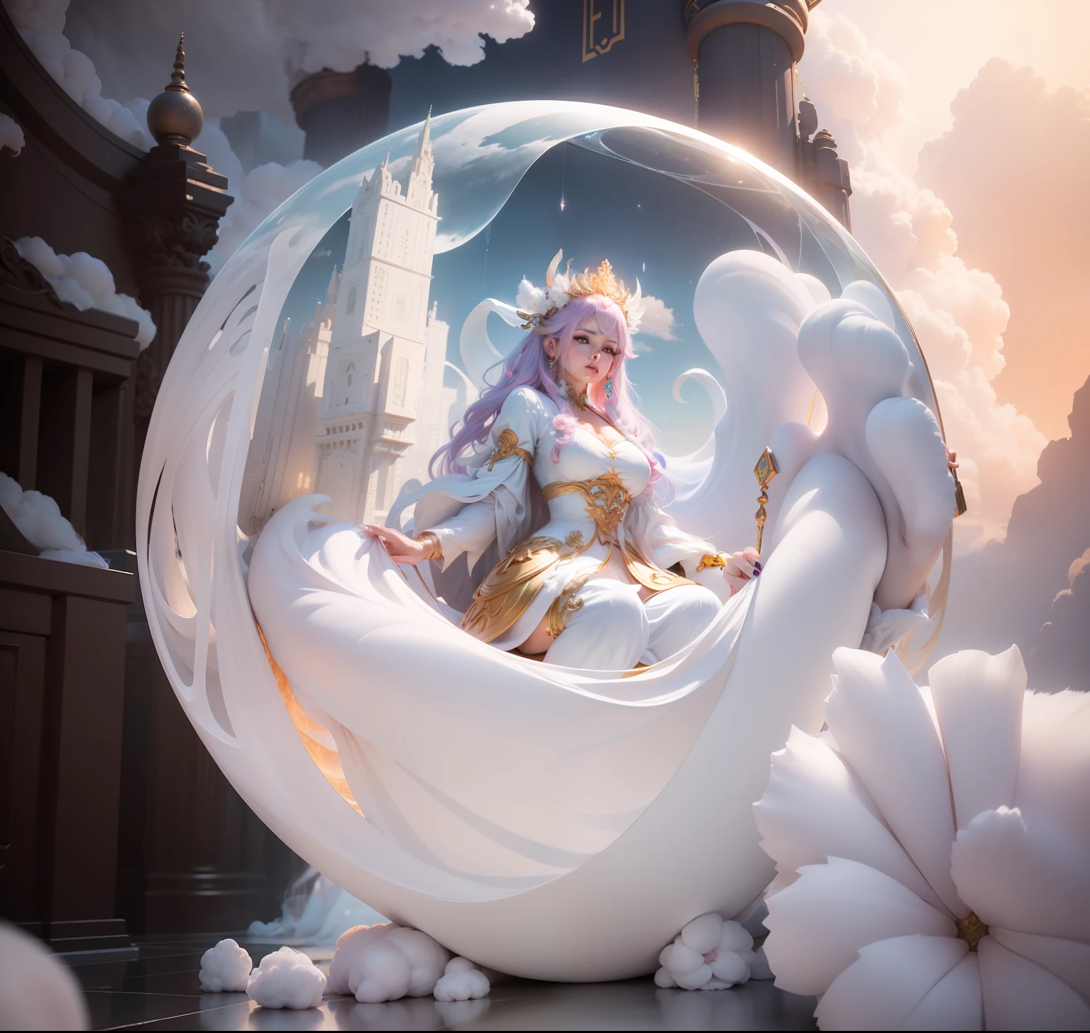 Cotton Candy Queen Women Goddess 8k Resolution Rendered Hyper Realistic Intricate Detail An intricate visual representation of computer programing, rendered in 24k resolution with intricate details and symbols.