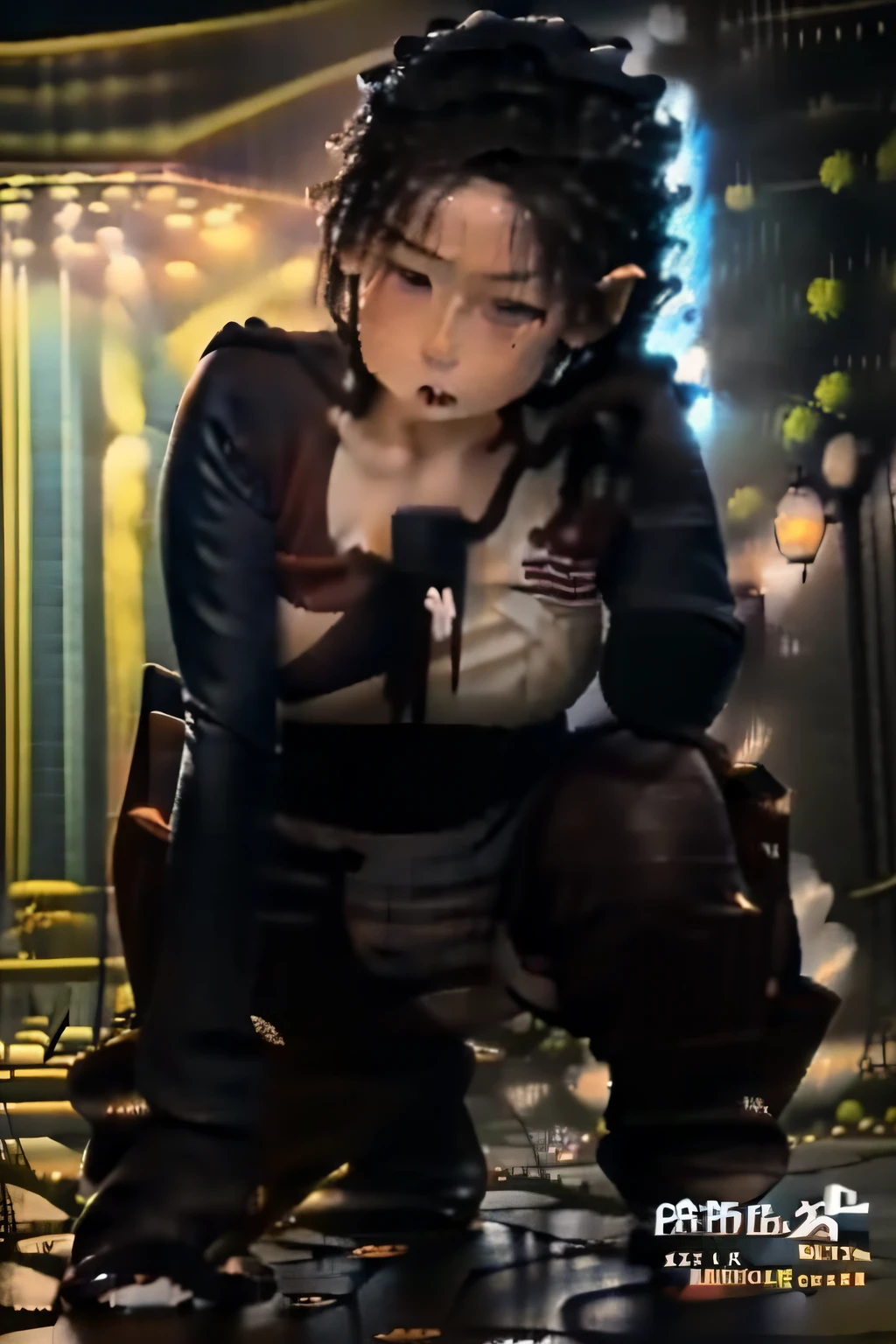schoolgirls、tightsuit、The whole body is wet、Panting、Wipe the water on your head with your hands、with short brown hair、blue color eyes、Full body photo、Swimming pool、8k、extreme hight detail、huge tit、sat on the ground、with an open crotch