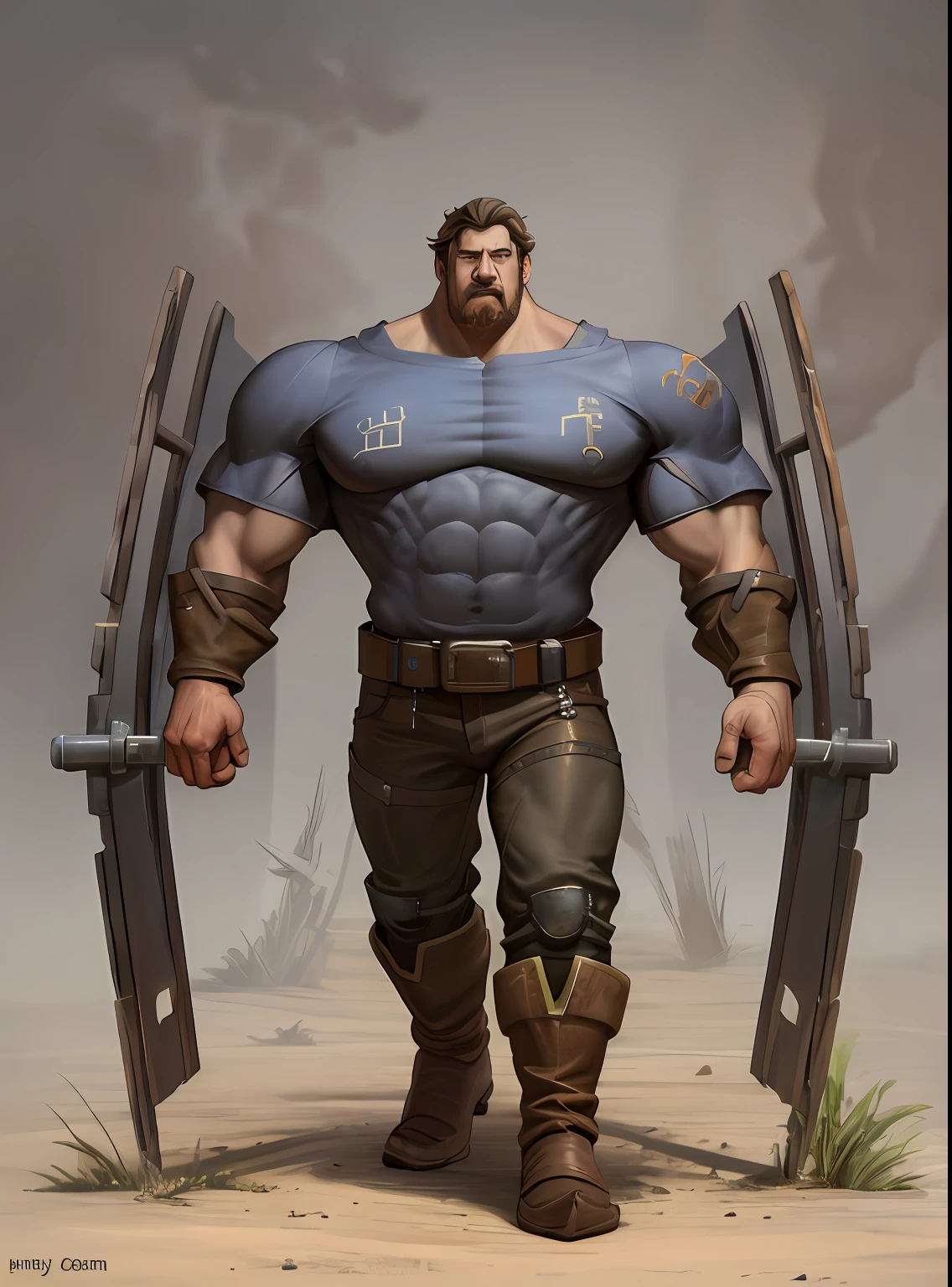 Metal hauler guy, concept art, 8k