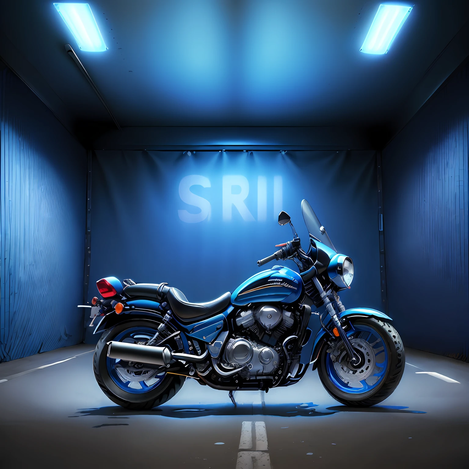 ( SUZUKI INTRUDER LC 1500),(total view) ,Cores 64 k, (AZUL),NEON 8D ,rota 66