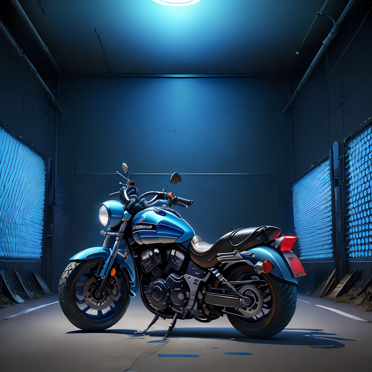 ( SUZUKI INTRUDER LC 1500),(total view) ,Cores 64 k, (AZUL),NEON 8D ,rota 66