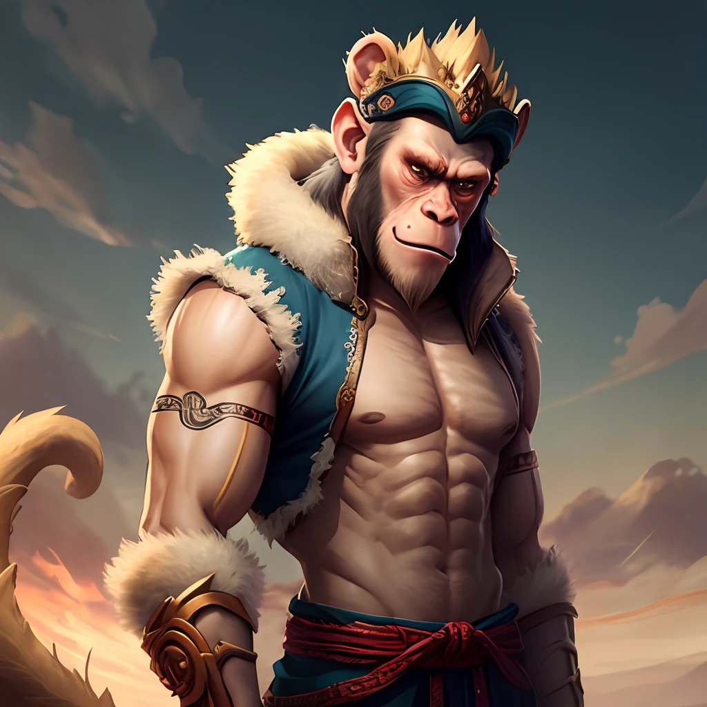 Monkey King with tattered clothes