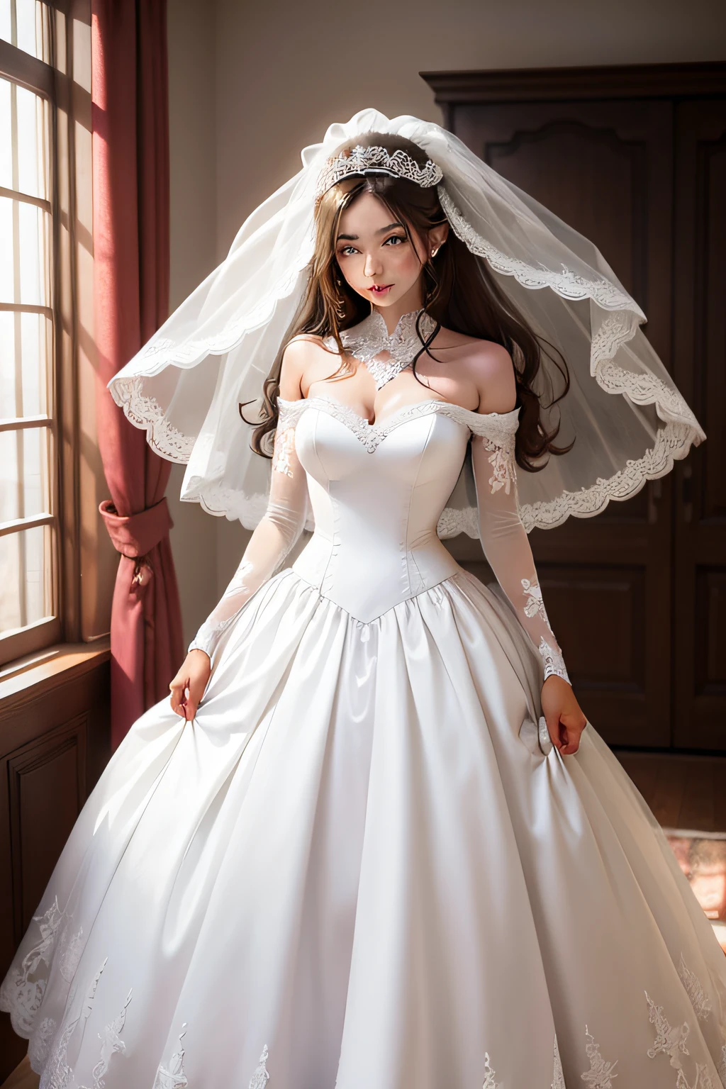 Woman in white wedding dress