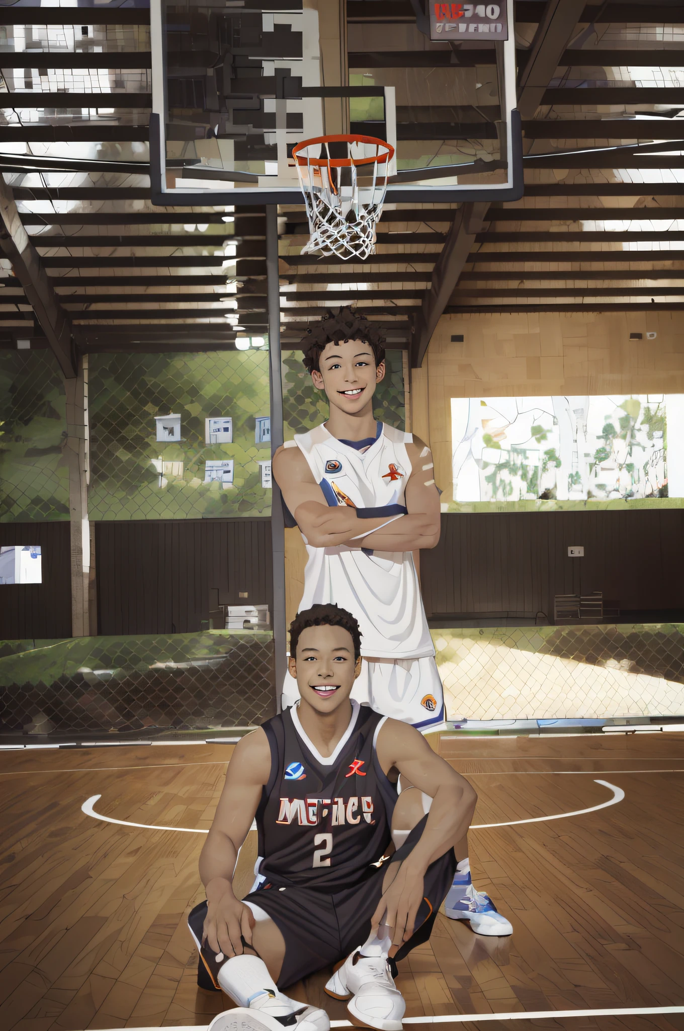 (Best quality, masterpiece1.2), Detailed, 1boy, Solo, view the viewer, Simple background, Upper body,
Dynamic pose, Smile, man basketball player, NBA, Mature man, tie, Muscular man, male face1:1, Smile, ((Detailed eyes)), midoriya izuku, curly short black hair, Brown eyes, White lightning,