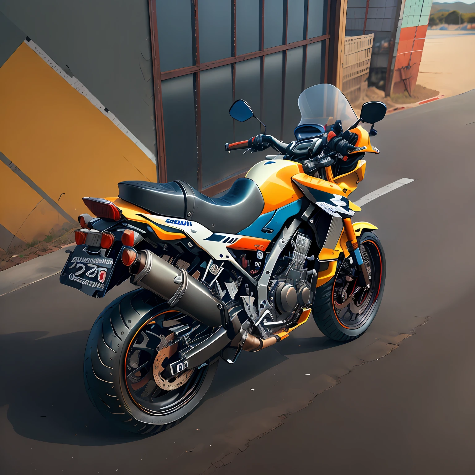 ( SUZUKI GS 500),(total view) ,Cores 64 k, (LARANJA/PRETA),NEON 8D ,rota 66