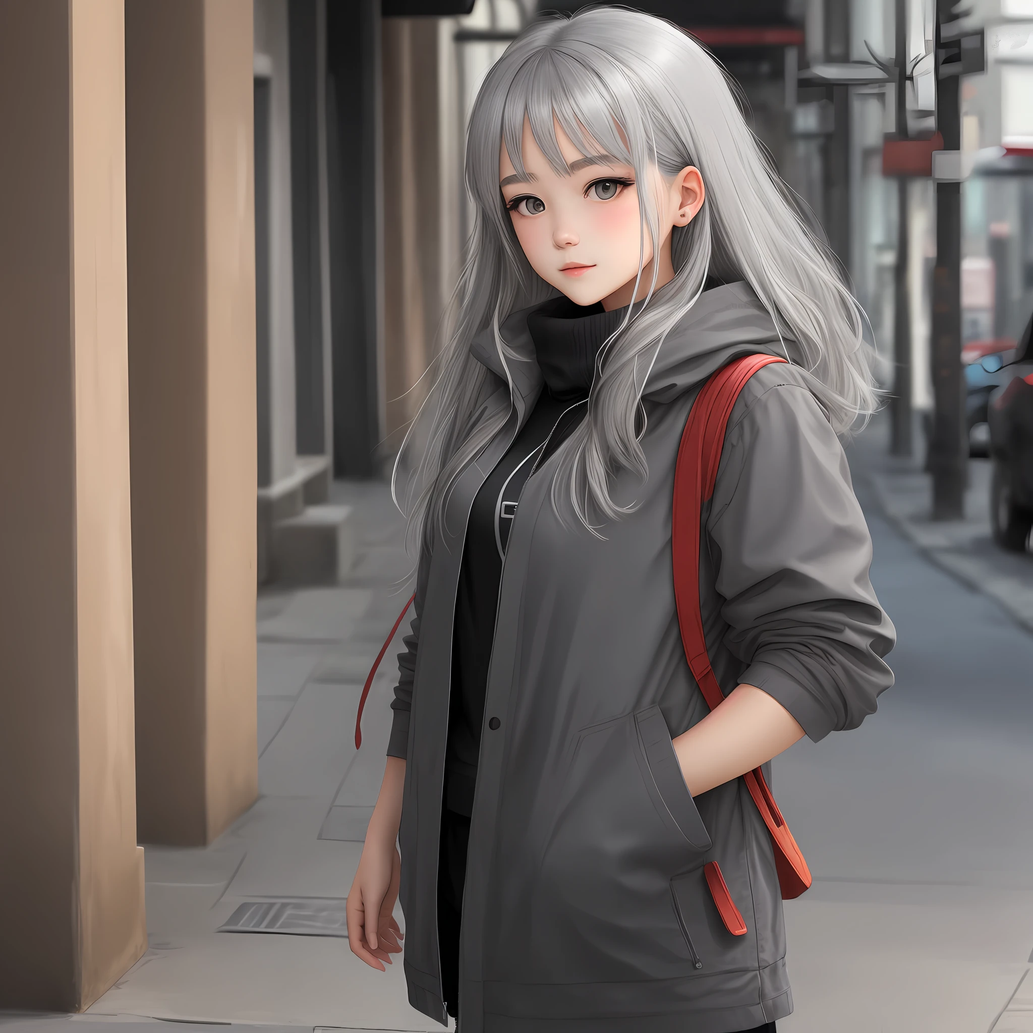 gray-haired girl