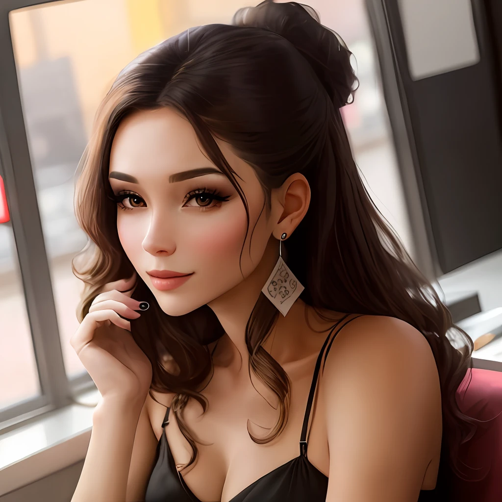 A beautiful lady who is engaged in the prostitution industry is serving her clients