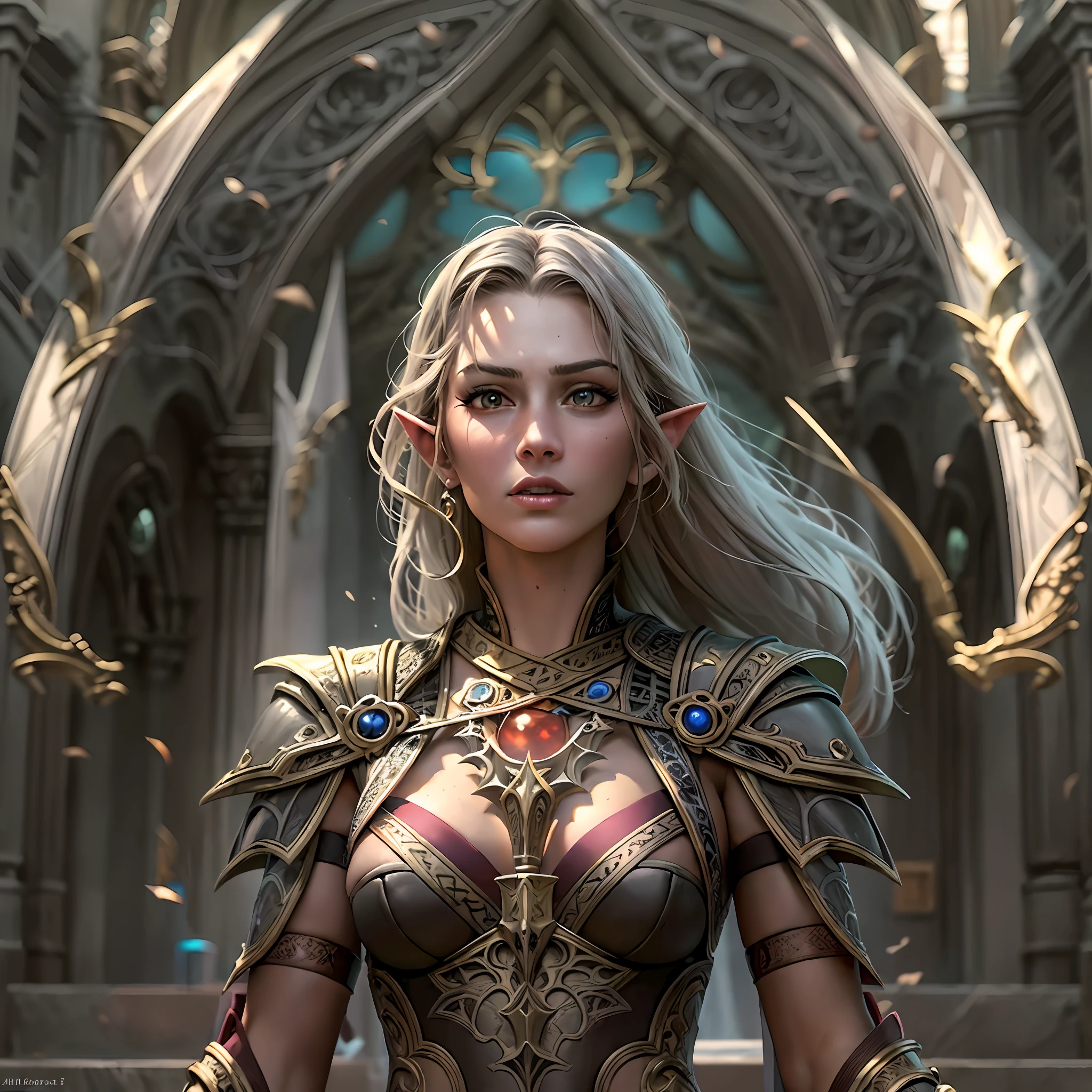 high details, best quality, 8k, [ultra detailed], masterpiece, best quality, (extremely detailed), dynamic angle, ultra wide shot, RAW, photorealistic, fantasy art, dnd art, rpg art, realistic art, a wide angle picture of an epic female elf, arcane warrior, warrior of magic, fighter of the arcana, full body, [[anatomically correct]] full body (1.5 intricate details, Masterpiece, best quality) casting a spell (1.5 intricate details, Masterpiece, best quality), casting an epic spell, [colorful magical sigils in the air],[ colorful arcane markings floating] (1.6 intricate details, Masterpiece, best quality) holding an [epic magical sword] (1.5 intricate details, Masterpiece, best quality) holding epic [magical sword glowing in red light] (1.5 intricate details, Masterpiece, best quality). in fantasy urban street (1.5 intricate details, Masterpiece, best quality), a female beautiful epic elf wearing elven leather armor (1.4 intricate details, Masterpiece, best quality), high heeled leather boots, ultra detailed face,  thick hair, long hair, dynamic hair, fair skin intense eyes, fantasy city background (intense details), sun light, backlight, depth of field (1.4 intricate details, Masterpiece, best quality), dynamic angle, (1.4 intricate details, Masterpiece, best quality) 3D rendering, high details, best quality, highres, ultra wide angle