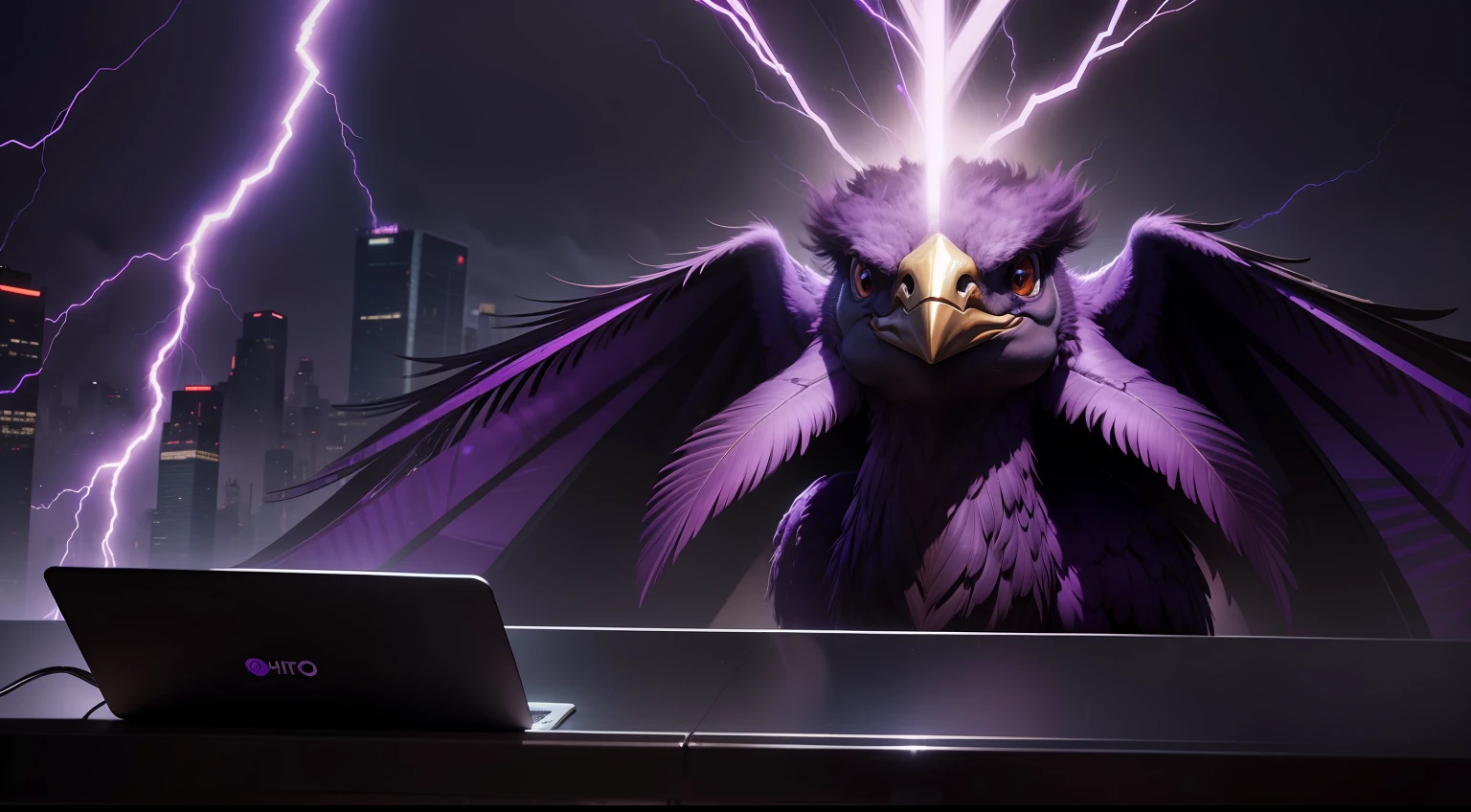 purple ostrich using the lightning network to send bitcoin to shadow super coders on the dark web