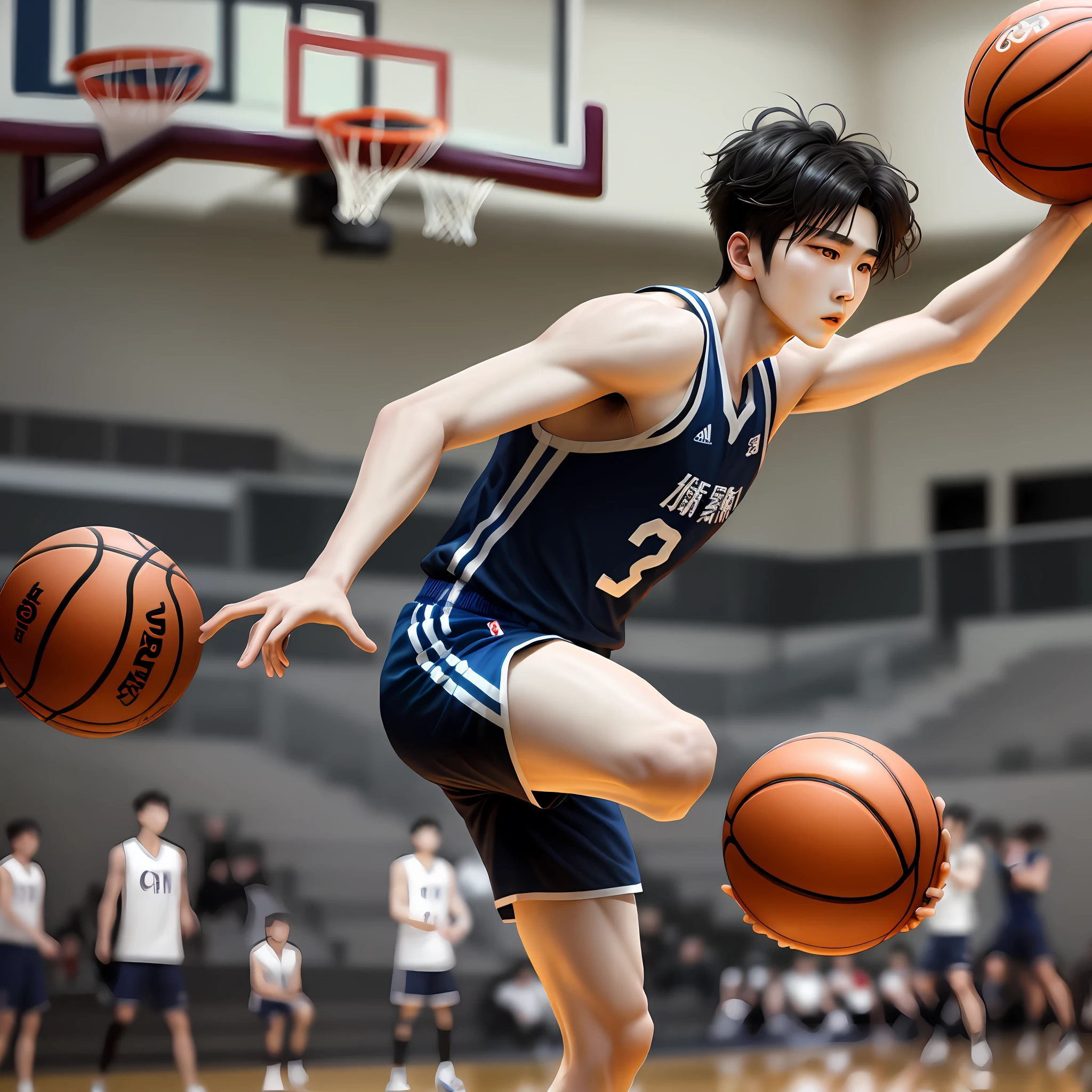 Cai Xukun plays basketball