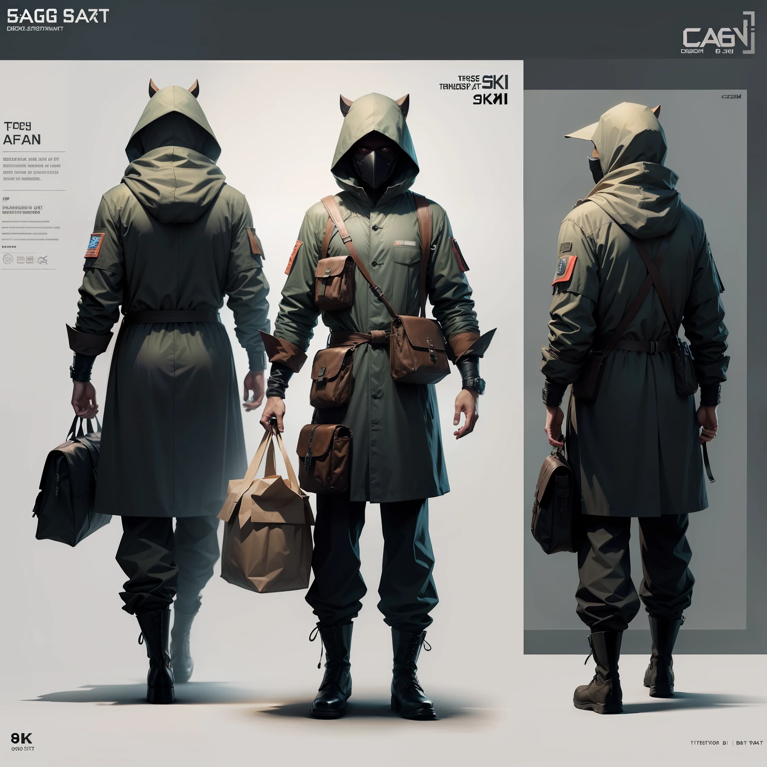 Bag man, concept art, 8k