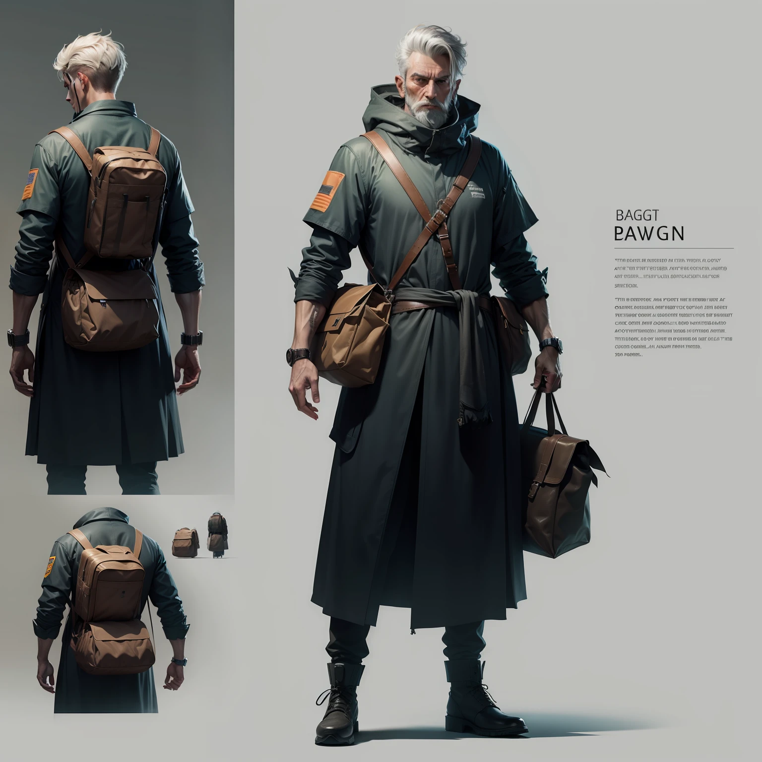 Bag man, concept art, 8k
