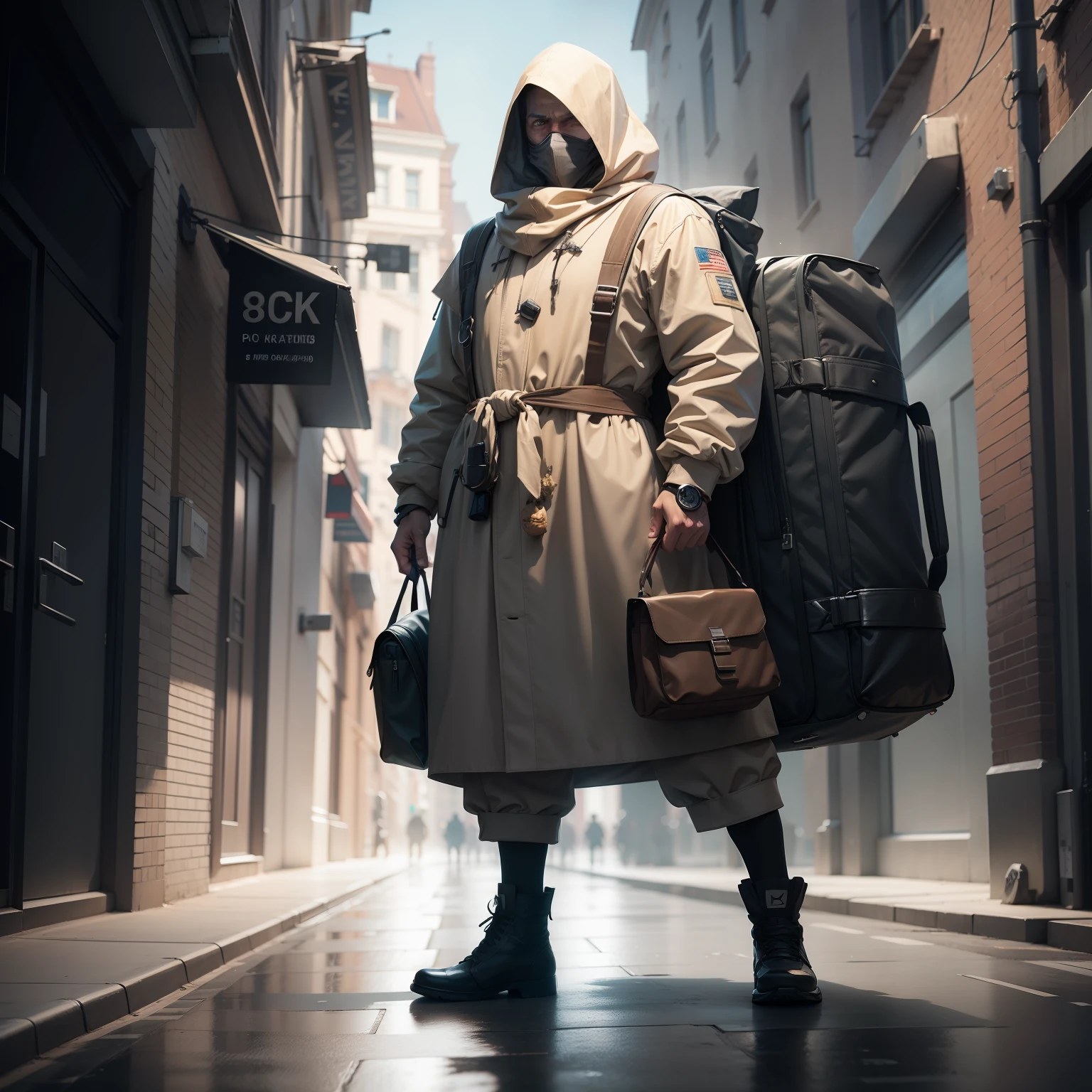 Bag man, concept art, 8k