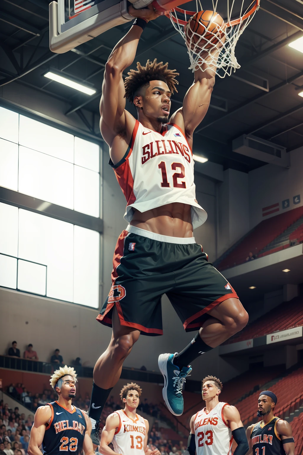 Slam dunks wear ripped basketball uniforms