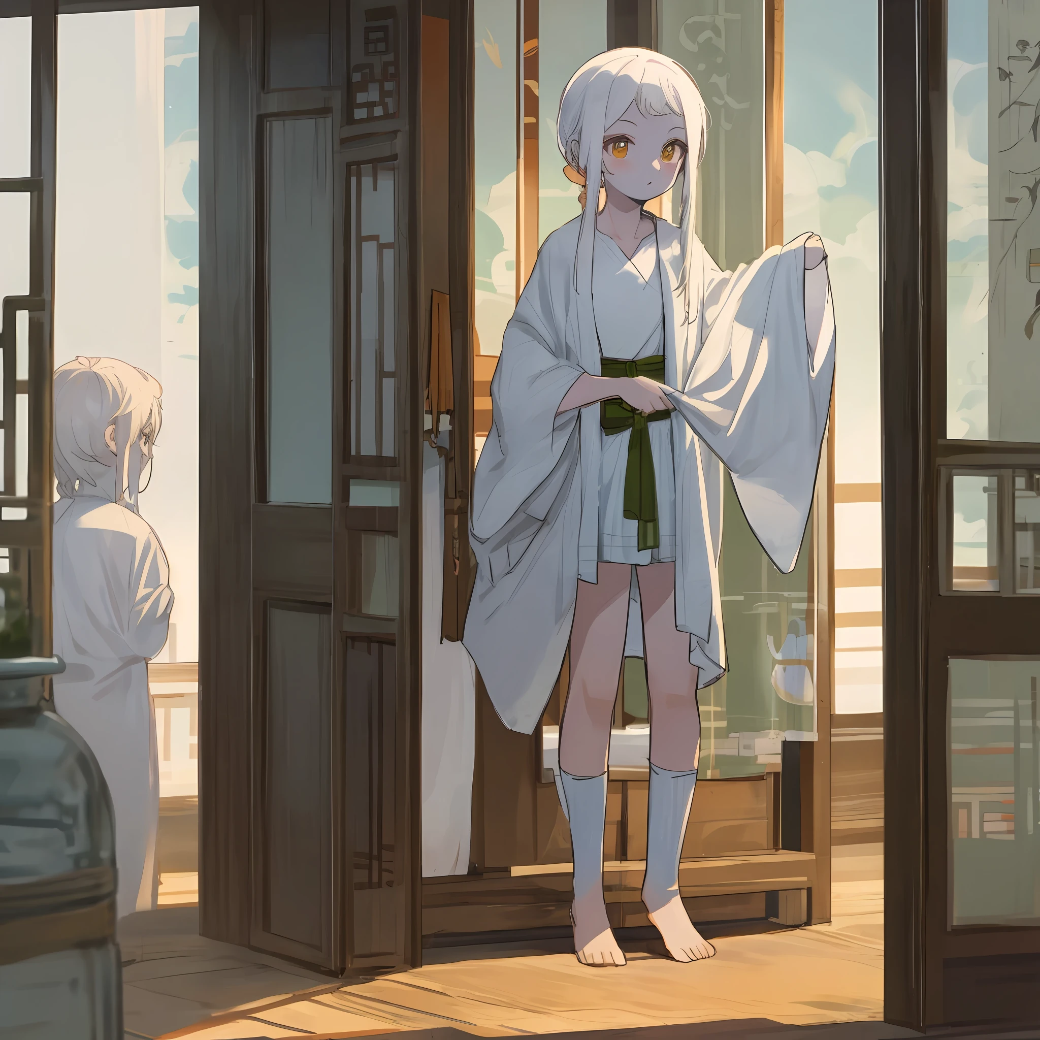 no clothes are worn,Kizi,white skinned,Asian people